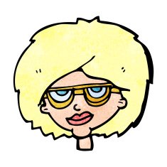 cartoon woman wearing spectacles N52