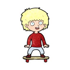 Cartoon Boy On Skateboard N25