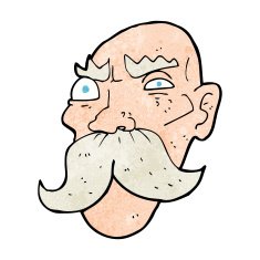 cartoon angry old man N194