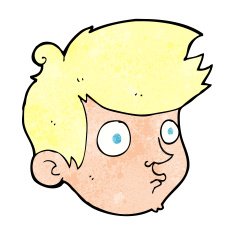 cartoon staring boy N30