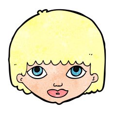 cartoon female face N192
