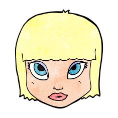 cartoon female face N193