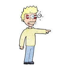 cartoon man with popping out eyes N38