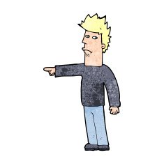 Cartoon Man Pointing N268