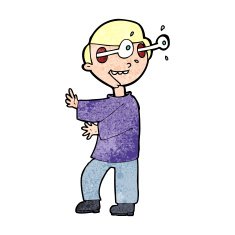 cartoon boy with popping out eyes N13