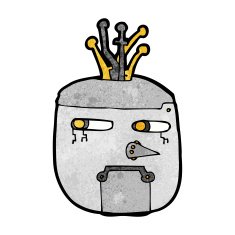 cartoon robot head N100