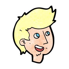 cartoon happy boy face N58