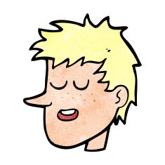 cartoon happy boy face N59
