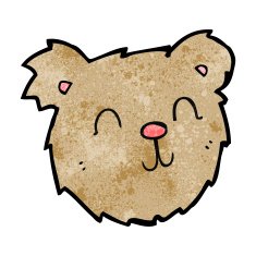 cartoon happy teddy bear face N4