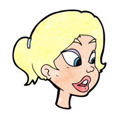 cartoon friendly woman N88
