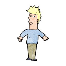 cartoon worried man N135