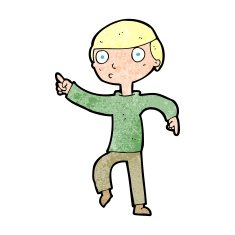 Cartoon Boy Pointing N40