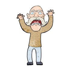 cartoon angry old man N195