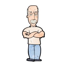 cartoon angry man with mustache N13
