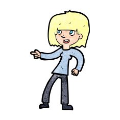 Cartoon Girl Pointing N41