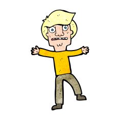 cartoon boy panicking N39