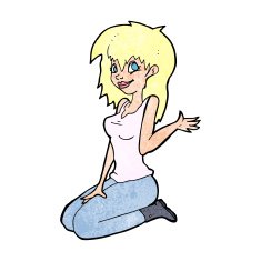 cartoon pretty girl waving N40