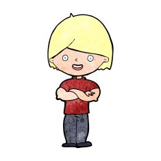cartoon man with crossed arms N36