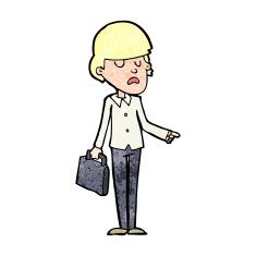 cartoon arrogant businessman pointing N12
