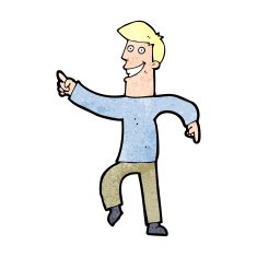 cartoon grinning man N117