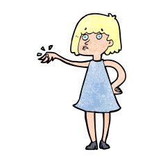 cartoon woman showing off engagement ring N13