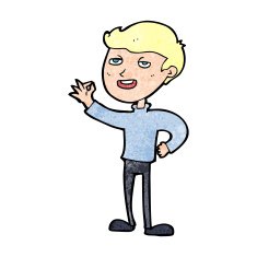 cartoon man making excellent gesture N14