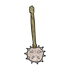 cartoon medieval mace N19