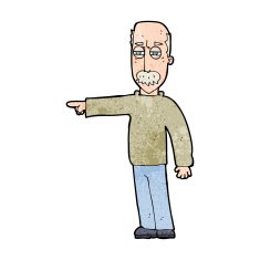 cartoon old man gesturing Get Out! N13