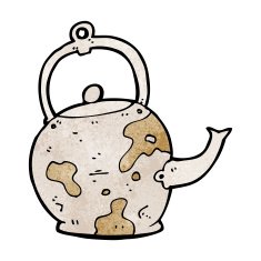 cartoon old tea pot N13
