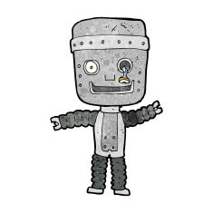 cartoon funny robot N106
