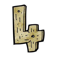 cartoon wooden number N76