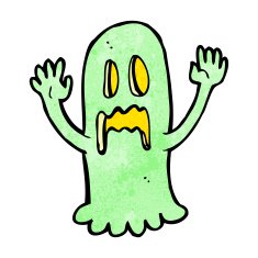 cartoon spooky ghost N130