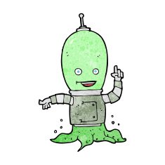 cartoon alien spaceman N34