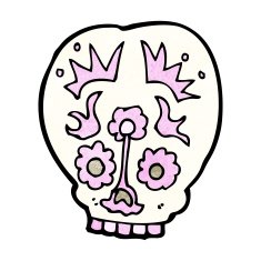 cartoon sugar skull N12