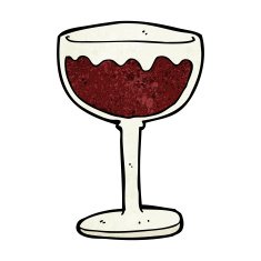 cartoon glass of red wine N13