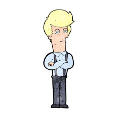 cartoon bored man N46