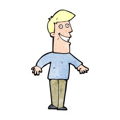 cartoon grinning man N119
