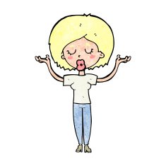 cartoon peaceful woman N14
