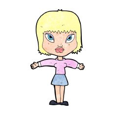 cartoon woman with outstretched arms N14