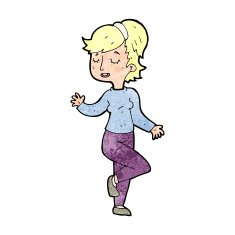 cartoon dancing woman N69