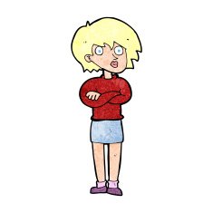 cartoon woman wit crossed arms N13