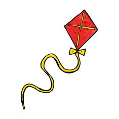 cartoon flying kite N14