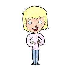 cartoon happy woman N344