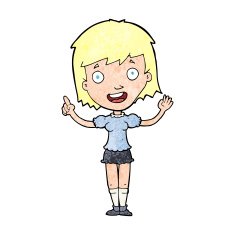 cartoon woman pointing N279