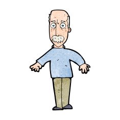 cartoon annoyed old man N84