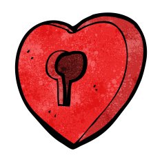 cartoon heart with keyhole N33
