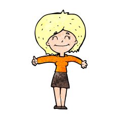 cartoon woman giving thumbs up sign N14