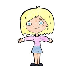 cartoon happy girl N131