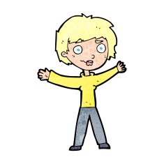 cartoon woman waving arms N26