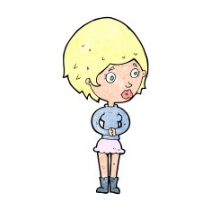 cartoon concerned woman N13